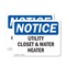 Signmission Utility Closet And Water Heater, 10 in W x Rectangle, Plastic OS-2PACK-NS-P-710-L-18843 - alternate 1